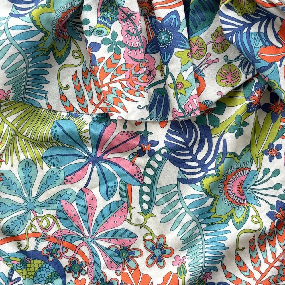 Janie and Jack Baby Girls 12-18M Tropical Floral One Shoulder Ruffle Swimsuit